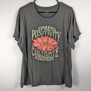 Old Navy Everywear XXL Spread Positivity Cultivate Kindness Graphic Tee Gray